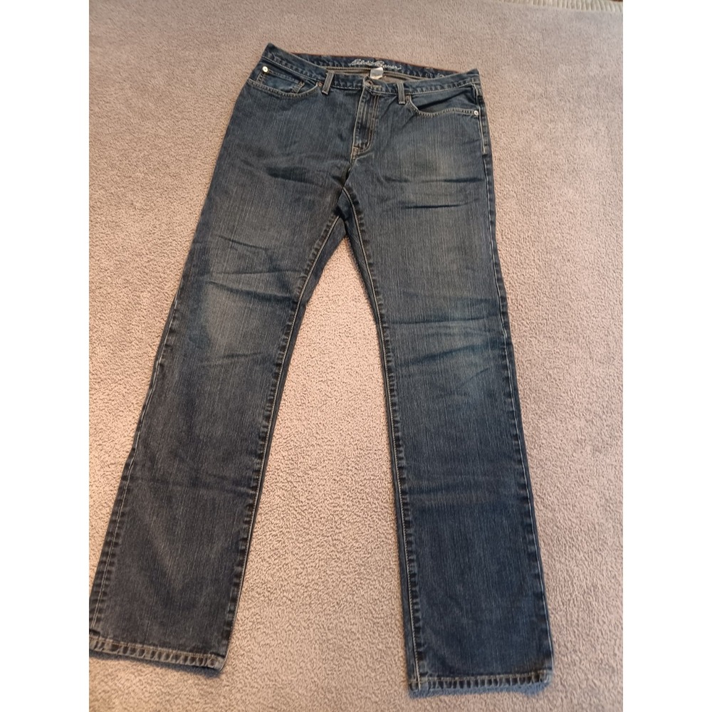 Eddie‎ Bauer Straight Fit Jeans Men's 36x36 Blue Denim 5-Pocket Tall